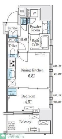 レジディア大手町北の物件間取画像